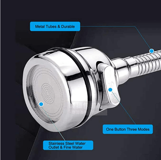 360° rotatable splash guard faucet booster