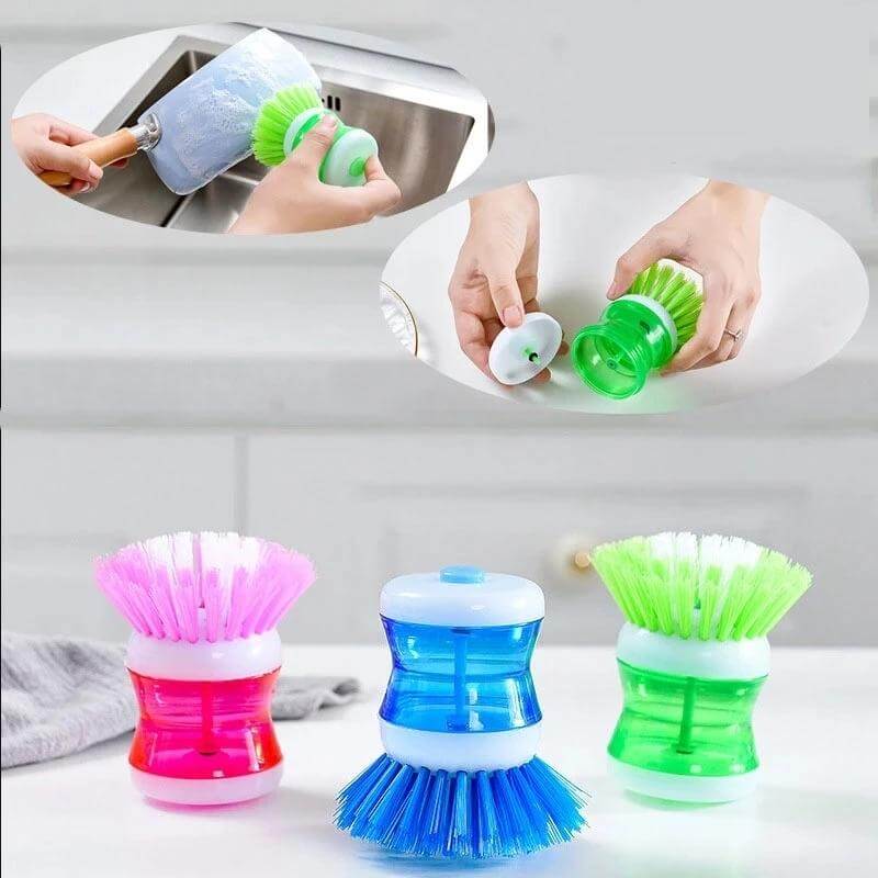 Automatic refilling dishwashing brush